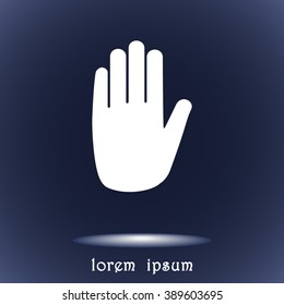 No entry hand sign icon, vector illustration. Flat design style 