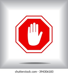 No entry hand sign icon, vector illustration. Flat design style 