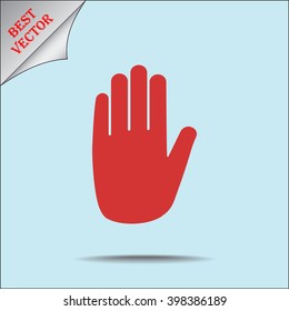 No entry hand sign icon, vector illustration. Flat design style 