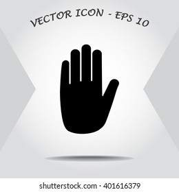No entry hand sign icon, vector illustration. Flat design style 