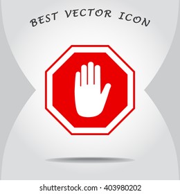 No entry hand sign icon, vector illustration. Flat design style 