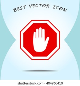 No entry hand sign icon, vector illustration. Flat design style 