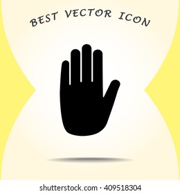 No entry hand sign icon, vector illustration. Flat design style 