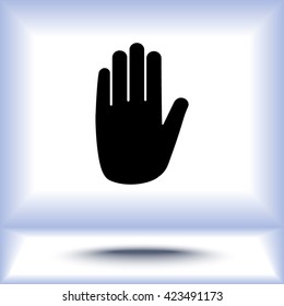 No entry hand sign icon, vector illustration. Flat design style 