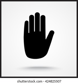 No entry hand sign icon, vector illustration. Flat design style 