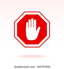 No entry hand sign icon, vector illustration. Flat design style 