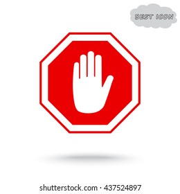 No entry hand sign icon, vector illustration. Flat design style 
