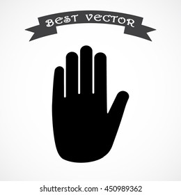 No entry hand sign icon, vector illustration. Flat design style 