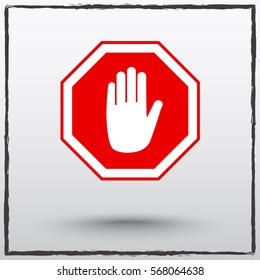 No entry hand sign icon, vector illustration. Flat design style 