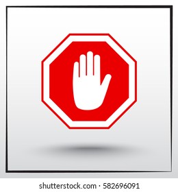 No entry hand sign icon, vector illustration. Flat design style 