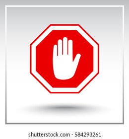 No entry hand sign icon, vector illustration. Flat design style 
