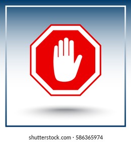 No entry hand sign icon, vector illustration. Flat design style 