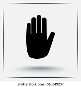 No entry hand sign icon, vector illustration. Flat design style 
