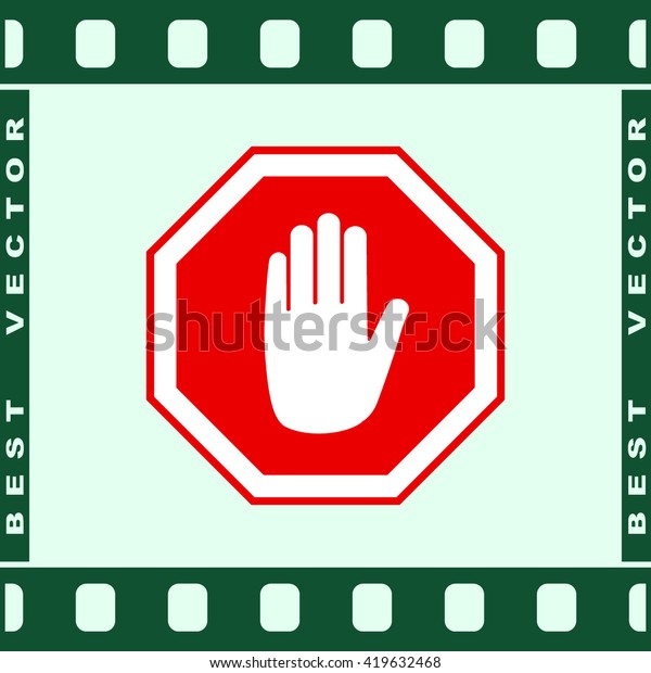 No Entry Hand Sign Icon Vector: เวกเตอร์สต็อก (ปลอดค่าลิขสิทธิ์ ...