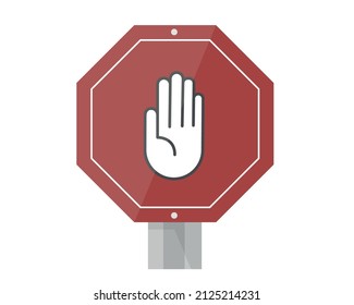 Sin signo de la mano de entrada en el fondo blanco. vector modificable.

