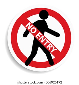 No entry hand sign on white background.vector illustration.