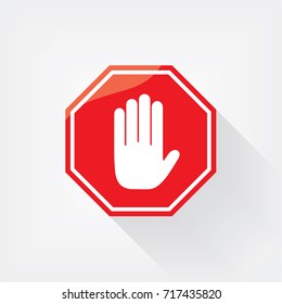 No entry hand sign. Symbol, illustration