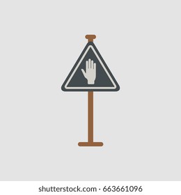 No entry hand sign, traffic symbol