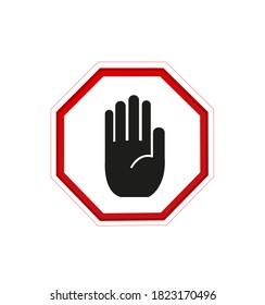 No entry hand sign vector