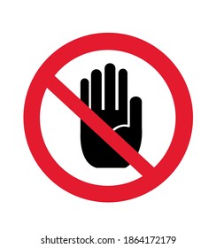 No entry hand sign vector