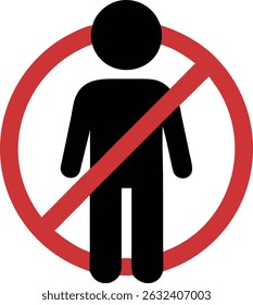  Icono de prohibición de símbolo humano sin entrada