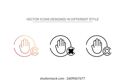 No Entry icon design with white background stock illustration