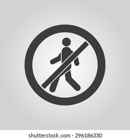 The no entry icon. Disallowed and danger, warning symbol. Flat Vector illustration