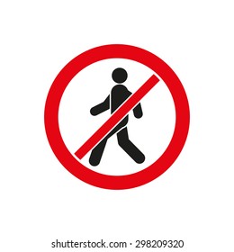 The No Entry Icon. Disallowed And Danger, Warning Symbol. Flat Vector Illustration