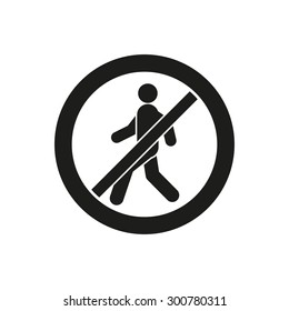 The No Entry Icon. Disallowed And Danger, Warning Symbol. Flat Vector Illustration