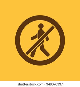 The no entry icon. Disallowed and danger, warning symbol. Flat Vector illustration
