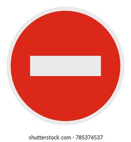 No entry icon. Flat illustration of no entry vector icon for web.