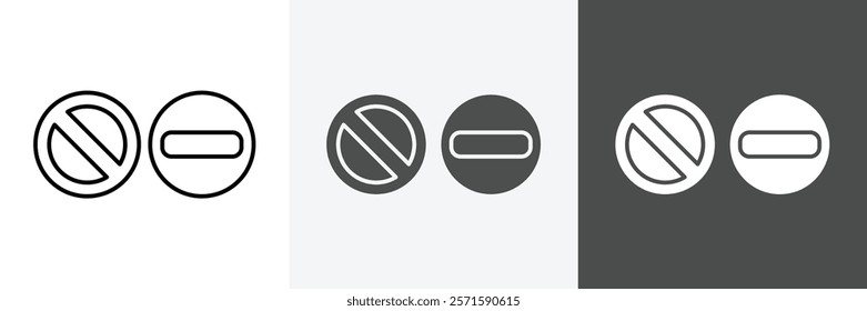 No Entry icon set vector art