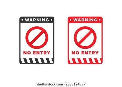 No entry icon sign vector design red color
