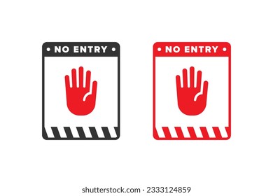 No entry icon sign vector design red color