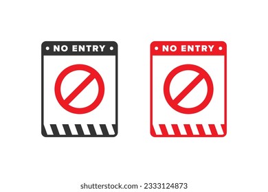 Ningún signo de icono de entrada diseño vectorial rojo