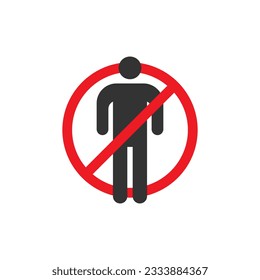 No entry icon sign vector design red color