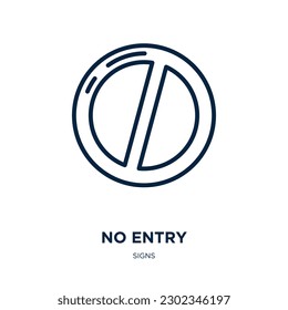 no entry icon from signs collection. Thin linear no entry, entry, stop outline icon isolated on white background. Line vector no entry sign, symbol for web and mobile