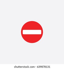 no entry icon silhouette vector illustration


