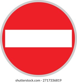 Sinal de trânsito com ícone de ausência de entrada que representa acesso restrito, símbolo de proibição para o controlo da segurança rodoviária