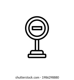 No entry icon vector. Line stop road symbol isolated. Trendy flat outline ui sign design. Thin linear graphic pictogram for web site, mobile app.