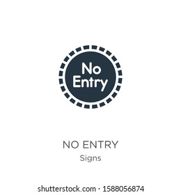 No entry icon vector. Trendy flat no entry icon from signs collection isolated on white background. Vector illustration can be used for web and mobile graphic design, logo, eps10