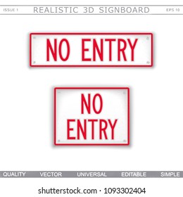 No Entry. Information signboard. Top view. Vector design elements