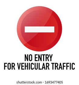 No hay entrada Información y advertencia Señal de tráfico vial, ilustración vectorial aislada en fondo blanco para aprendizaje, educación, cursos de conducción, pegatina, icono.