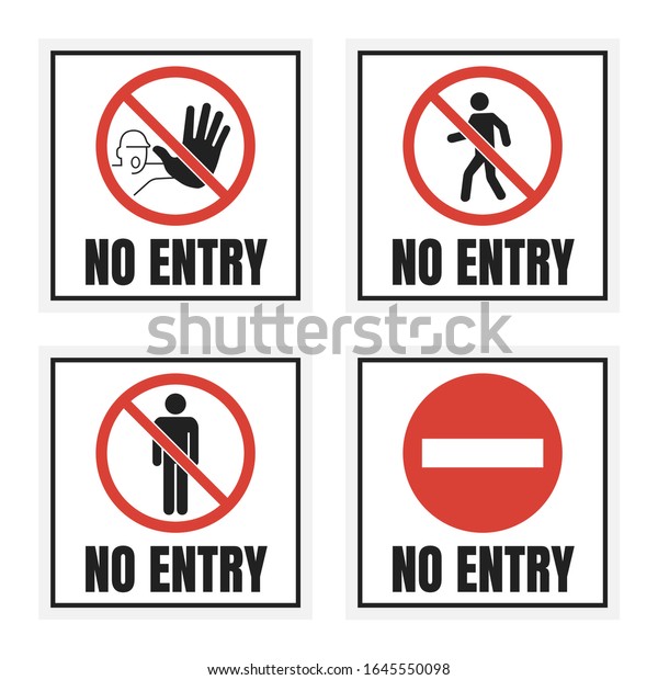 no\
entry label set, no access sign with man\
silhouette