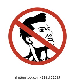 No entry for men sign icon. Notice that the place is not intended for men, for Muslim countries or girls jokes.