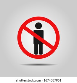 No entry for men Symbol icon