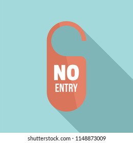 No entry paper door hanger icon. Flat illustration of no entry paper door hanger vector icon for web design