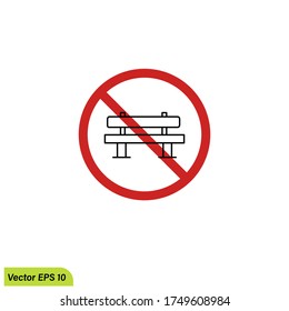no entry to the park icon  illustration dangerous park symbol simple design element logo template