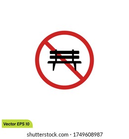 no entry to the park icon  illustration dangerous park symbol simple design element logo template