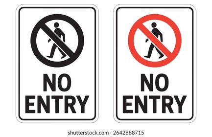 No Entry Pedestrian Sign Vector – Walk Restriction Symbol